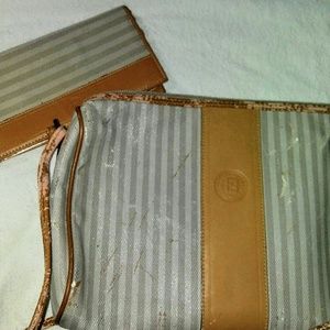 Vintage Tan Fendi crossbody and checkbook cover
